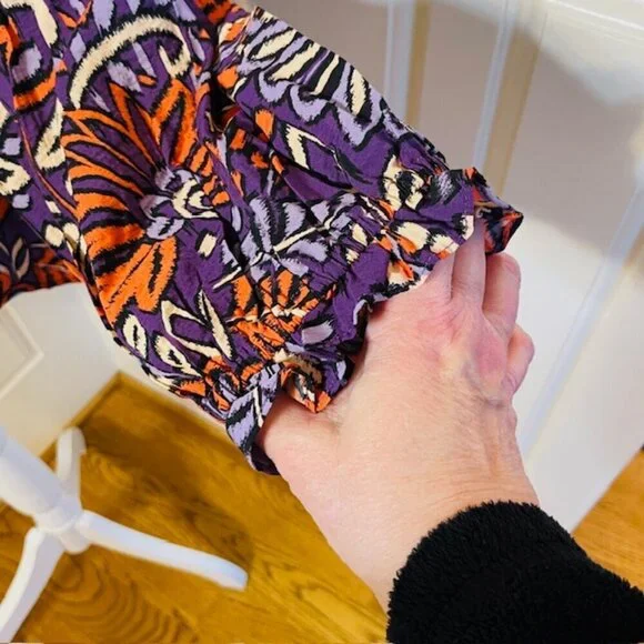 NWT Oddi Plus Size Ruffle Puff Long Sleeve Floral Top 1X NEW - Picture 6 of 8